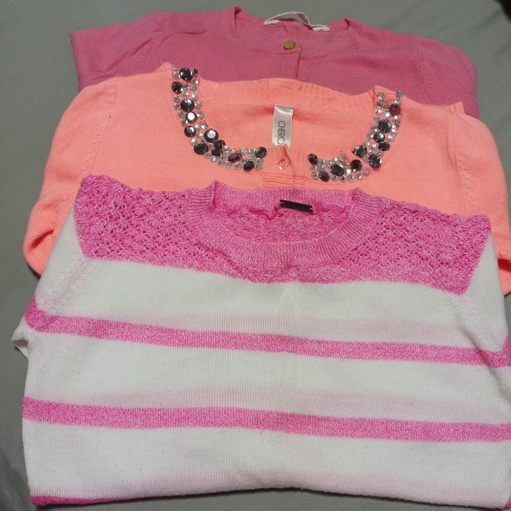 Pink and Orange Women's Sweater Set